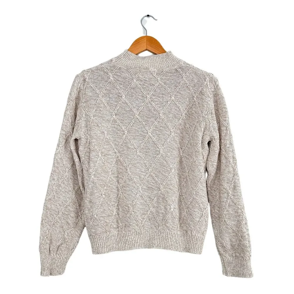 Vintage Alfred Dunner Floral Flower Embroidered  Grandma Knit Sweater Top petite - Picture 2 of 5